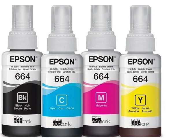 Tinta para Epson L455 / T664 | 2402 - Tinta Original 664 para Epson EcoTank L455. El Kit Incluye: T664120 Negro, T664220 Cian, T664320 Magenta, T664420 Amarillo. Rendimiento 4.000 Páginas al 5%. 