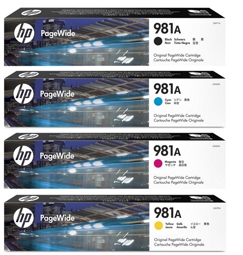 Tinta para HP PageWide 586dn MFP / HP 981A | 2208 - HP-81A / Original Ink Cartridge. El incluye: J3M68A J3M69A J3M71A J3M70A HP981A 