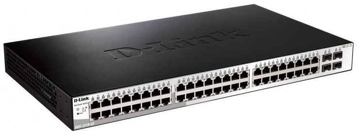  Switch 52-Puertos - DLink DGS-1210-52 / 4-SFP | Switch D-Link Administrable, Capa 2, 48 LAN Port Gigabit, 4 SFP Gigabit, 1-Puerto RJ-45 Consola, VLAN, QoS, ACL, SNMP, RMON, Telnet, SSH/SSL, DHCP Relay, Autenticación RADIUS