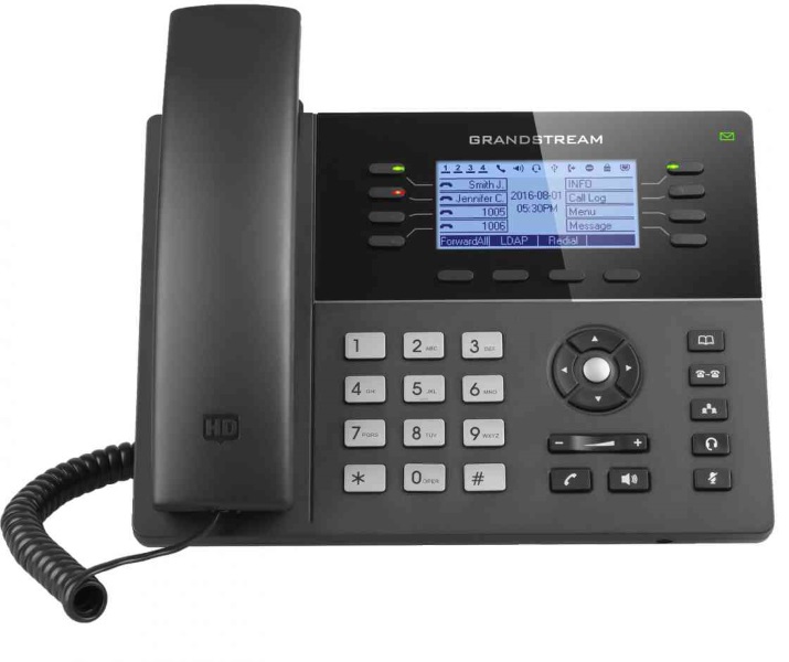 Teléfono IP Grandstream GXP-1780 | 2206 - Teléfono IP de Gama Media con funciones de telefonía avanzadas, 4 Cuentas SIP, 8 Teclas de Línea, Conferencia de 5 Vías, 4 Teclas XML Programables, 2x LAN Port 10/100, Pantalla LCD de 200 x 80, Audio HD