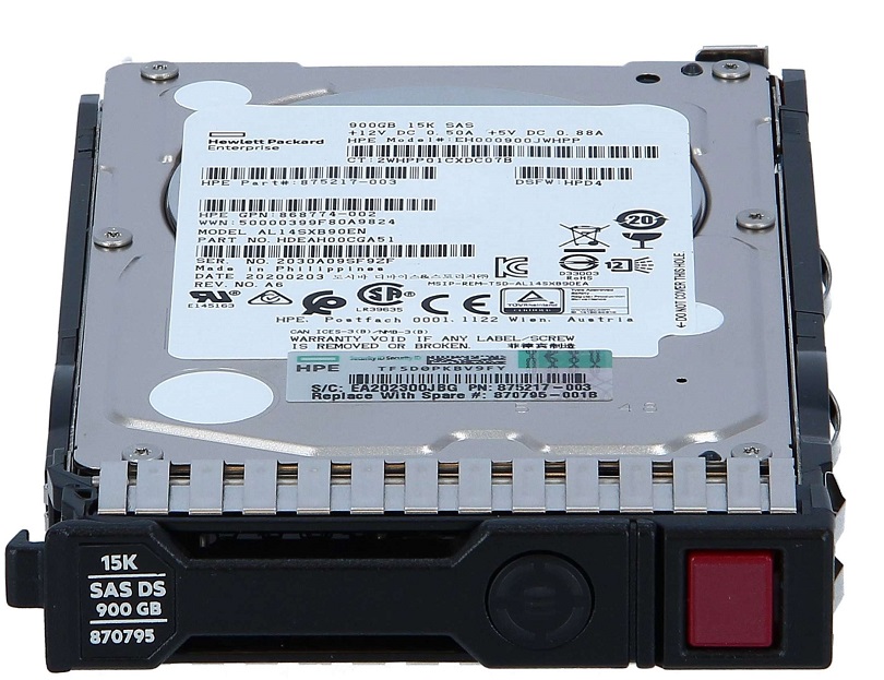 Disco Duro para HP ProLiant BL465c /  900GB SAS 15k | 2204 - Disco Duro para Servidor, 900GB, SAS 15k rpm, 12 Gb/s, 2.5'', Hot Plug. Garantía: 3 años. HPE 870759-B21  