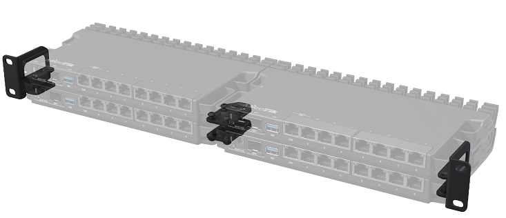 xx Kit MikroTik K-79 para montaje de Dispositivos RB5009 | 2206 - Kit para montaje en rack de dispositivos RB5009, Conexión de cuatro router Series RB5009 en una única unidad 1U de rack