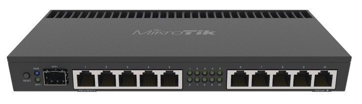 Router 10-Puertos / MikroTik RB4011iGS+RM | 2404 - Enrutador MikroTik con Procesador Quad-Core AL21400 a 1.4Ghz, 10-Puertos Gigabit Ethernet, 1-Puerto SFP+ 10G, 1-Puerto de consola RJ45, Memoria RAM 1GB, Memoria de almacenamiento 512MB