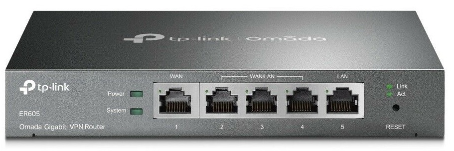 Router VPN TP-Link TL-ER605 / Balanceador de Carga | 2404 - Router VPN Balanceador de Carga Multi-WAN, 3-WAN Gigabit, 2-WAN/LAN Gigabit, 1-LAN Gigabit, Memoria RAM 128MB, Memoria Flash 16MB, 100 túneles VPN IPSec, Omada SDN Gestion en la nube