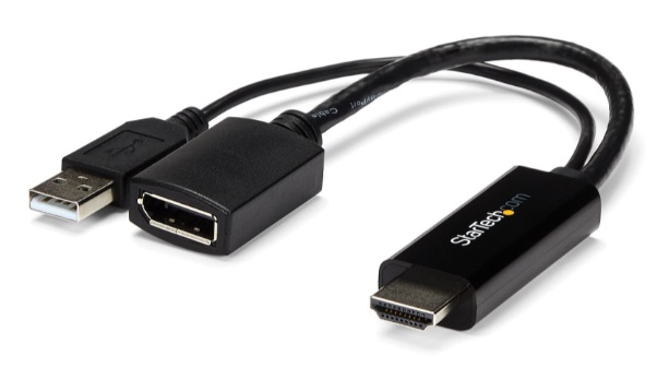 Conversor HDMI a DisplayPort / StarTech HD2DP | 2405 - Convertidor de Puerto HDMI a DisplayPort 4K, Alimentación por USB, Conectividad: Conector A: HDMI de 19 pines / Conector B: 1 - DisplayPort 20 pines, Resolución: Hasta 3840 x2160 UHD