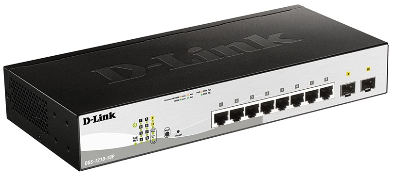  Switch 10-Puertos - DLink DES-1210-10ME / 2-SFP | Switch D-Link Administrable Capa 2, 8-Puertos LAN Gigabit, 2-Puertos combinados Gigabit (LAN/SFP), 1-Puerto de consola RJ-45, Conmutación: 5.6Gbps, Velocidad 4.2Mpps, DES-1210-10 