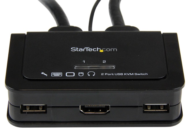 StarTech SV211HDUA / Switch KVM 2-Puertos | 2308 - Switch Conmutador KVM con soporte de Audio, 2-Puertos HDMI/USB, Controla 2-Computadores equipados con HDMI y USB mediante un solo conjunto de periféricos (Monitor, Teclado, Mouse)