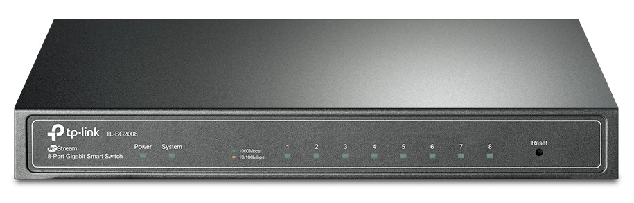 Switch  8-Puertos / TP-Link TL-SG2008 | 2405 - Switch administrable con 8-Puertos LAN Gigabit, Funciones de Capa 2 y 3, Capacidad de conmutación: 16 Gbps, Capacidad de Procesamiento: 11.9 Mpps, Memoria de búfer de paquetes: 4.1 Mbit, Tabla Mac 8k
