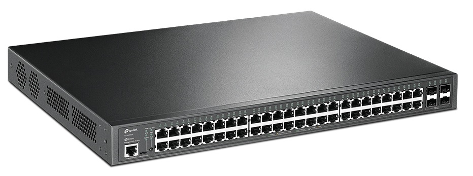Switch 48-Puertos TP-Link TL-SG3452 | 2209 - T2600G-52TS / Switch Administrable, 48-Puertos LAN Gigabit, 4-Puertos SFP Gigabit, Puerto de Consola, Conmutación 104 Gbps, Reenvió 77 Mpps, Direcciones MAC 16k, Jumbo Frame 9KB, VLAN, QoS, Montaje Rack 