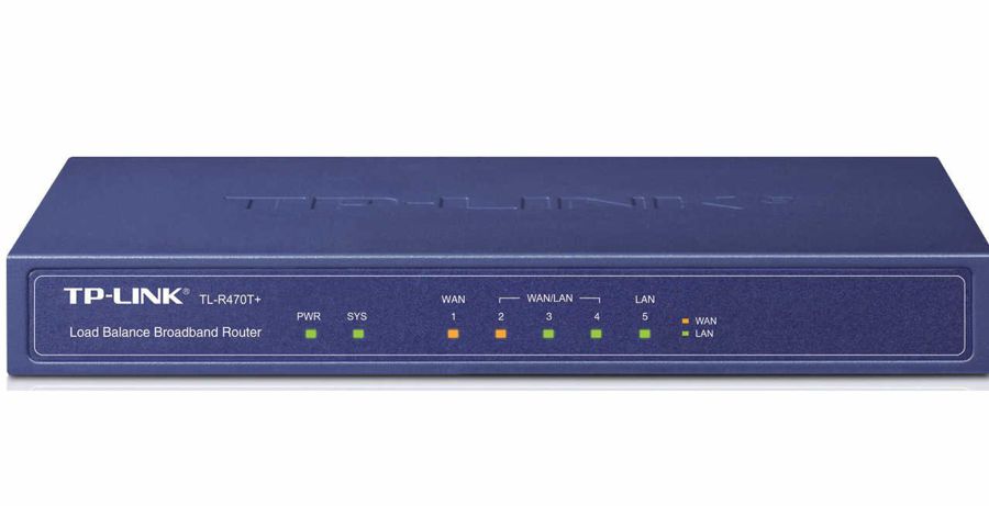 Router Balanceador de Carga / TP-Link TL-R470T+ | 2405 - Router Multi-WAN Balanceador de Carga, 1-WAN 10/100, 3-WAN/LAN 10/100, 1-LAN 10/100, Memoria RAM 128MB, 10000 Sesiones Concurrentes, Firewall integrado, Botón de Reset, Control ancho de banda