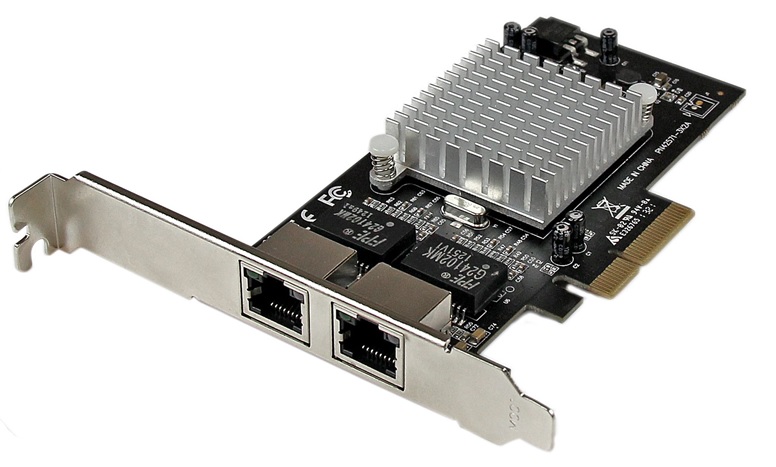 Tarjeta de Red para Workstation – StarTech ST2000SPEXI | PCIe x4, 2-Port Gigabit, Chipset Intel i350-AT, Conector PCI Express x4, Perfil Estándar - Incluye soporte para Perfil Bajo