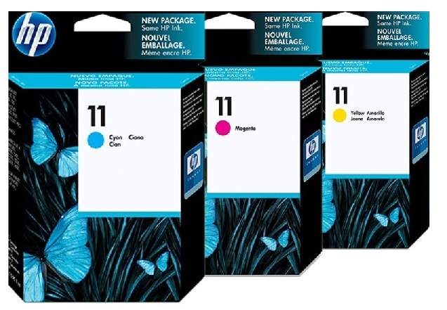 Tinta para Plotter HP DesignJet 110 Plus / HP 11 28ml | 2208 - HP-11 / Original Ink Cartridge Color CMY. El Kit Incluye: C4836A C4837A C4838A HP11 