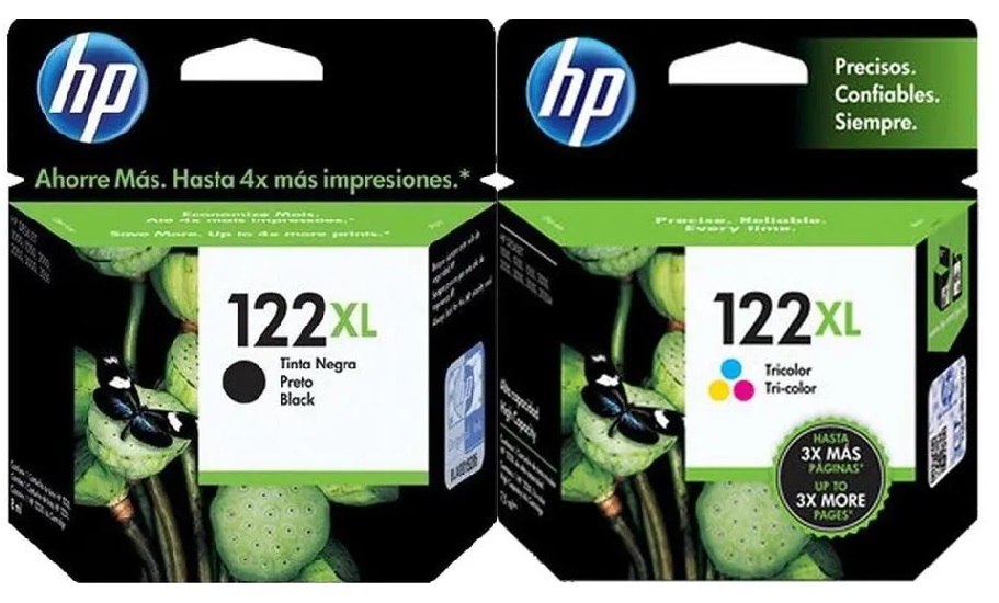 Tinta para HP DeskJet 1000 / HP 122XL | 2208 - HP 122XL / kit Original Ink Cartridge HP 122XL. Incluye: CH563HL CH564HL CH561HL, CH562HL, HP122X 