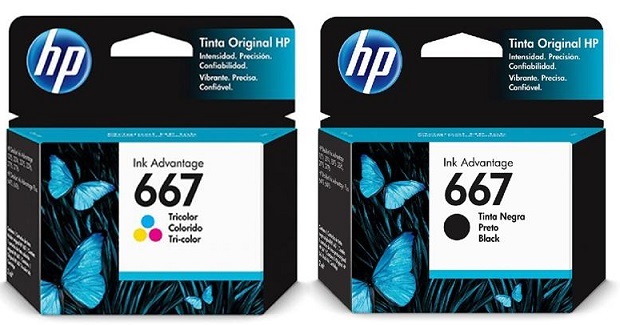 Tinta para HP DeskJet 2375 / HP 667 | 2301 - HP 667 / Kit Original Tinta HP 3YM78AL 3YM79AL 3YM78AB 3YM79AB HP-667 HP 2375