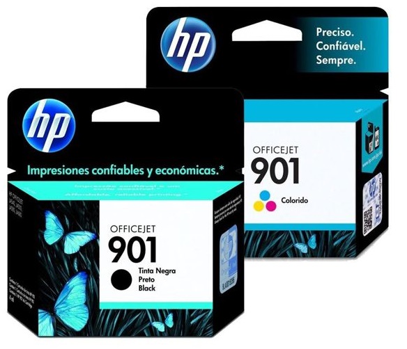 Tinta para HP OfficeJet J4540 / HP 901 | 2208 - HP 901 / Original Ink Cartridge. El Kit Incluye: CC656AL Tricolor, CC653AL Negro. HP901 
