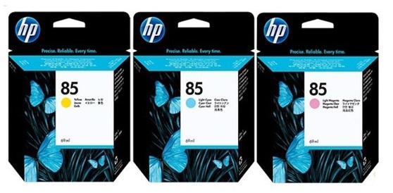 Tinta para Plotter HP DesignJet 130 / HP 85 69ml | 2208 - HP-85 / Original Tinta  69ml. Incluye: C9427A C9428A C9429A HP85 
