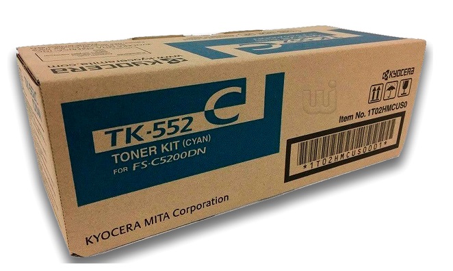 Toner Kyocera TK-552C / Cian 6k | 2404 - Toner Kyocera TK-552C Cian. Rendimiento 6.000 Páginas al 5%. 1T02HMCUS0 FS-C5200dn 