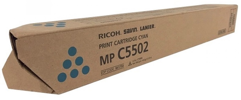 Toner Ricoh MP C5502 / Cian 22.5k | 2404 - Toner Ricoh MP C5502 841754 Cian. Rendimiento: 22.500 Páginas al 5%. 841682 842480 Ricoh MP C4502 MP C5502 