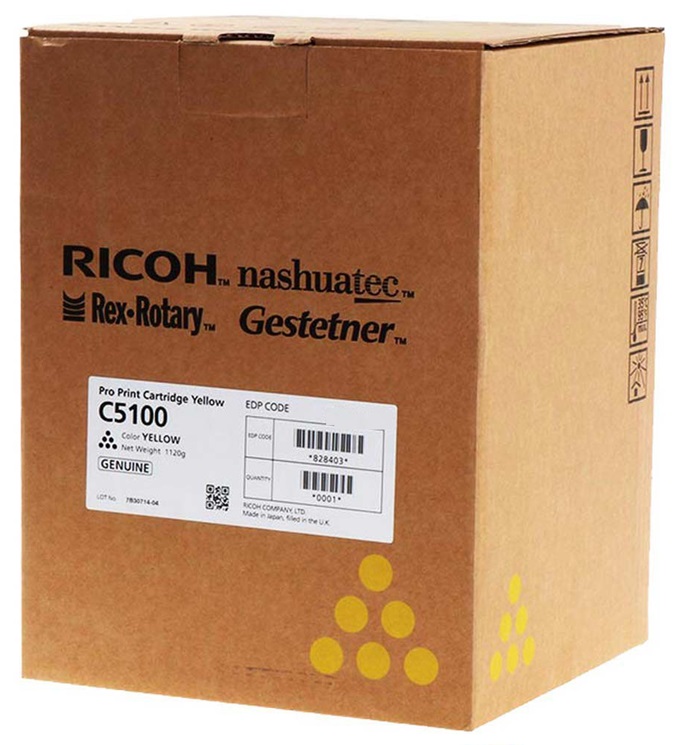 Toner Ricoh C5100 / Amarillo 30k | 2404 - Toner Ricoh C5100 828351 Amarillo. Rendimiento 30.000 Páginas al 5%. 828222 Ricoh Pro C5100s C5110s 