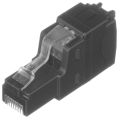 Plug RJ45 UTP – Panduit FP6X88MTG | Plug RJ45 UTP, Instalación Recta, Terminación en Campo Certificable, Compatible con Cat 5e, Cat 6 y Cat 6A, Color Negro. Compatible con cable de 4 pares, de 22 a 26 AWG solido o multifilar de par trenzado sin blindaje