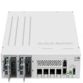 Router 5-Puertos - MikroTik CRS504-4XQ-IN | 2209 - CRS504-4XQ-IN / Cloud Router Switch, Puertos (1x Ethernet RJ45 + 4x QSFP28 100G), CPU: QCA9531 (1-Core / 650 MHz), RAM: 64 MB, 16 MB FLASH, Energía: 2x 100-240 VAC, PoE (43-57 V)