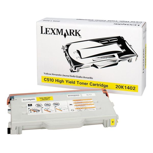 Toner Original - Lexmark 20K1402 Amarillo | Para uso con Impresoras Lexmark C510 Lexmark 20K1402  Rendimiento Estimado 6.600 Páginas con cubrimiento al 5%