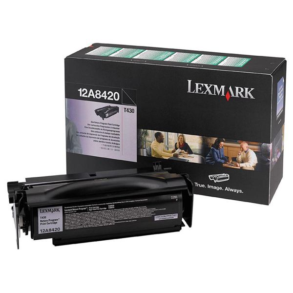 Toner Original 12A8420 Negro para Lexmark T430 | Rendimiento Estimado 6.000 Páginas con cubrimiento al 5%