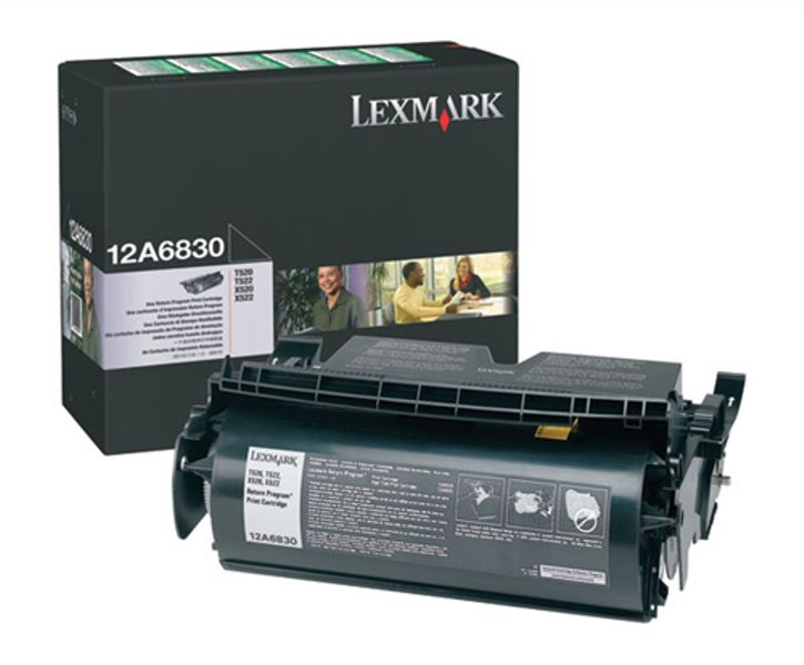 Toner Original - Lexmark 12A6830 Negro | Para uso con Impresoras Lexmark T520, T522, X522MFP  Lexmark 12A6830  Rendimiento Estimado 7.500 Páginas con cubrimiento al 5%