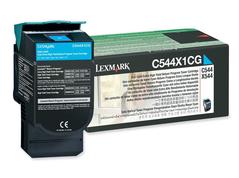 Toner para Lexmark X544 / C544X1CG | Original Toner Lexmark C544X1CG Cian X544dtn X544dn