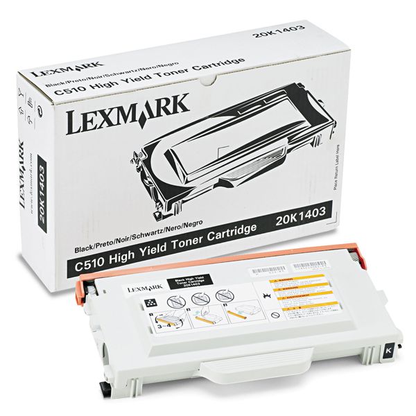 Toner Original - Lexmark 20K1403 Negro | Para uso con Impresoras Lexmark C510  Lexmark 20K1403  Rendimiento Estimado 10.000 Páginas con cubrimiento al 5%