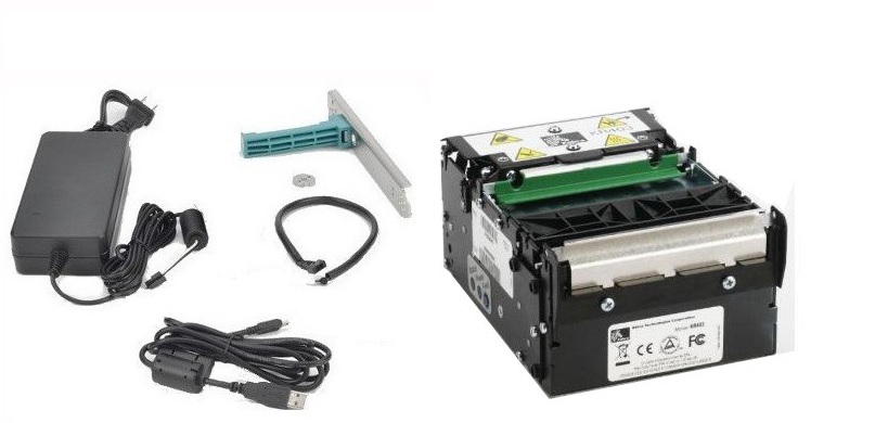 Roll Holder para Zebra KR203 & KR403 / P1021952 | 2109 – Kit de Accesorios Roll Holder, Contiene: Portarrollos, Sensor de nivel bajo de papel, Cable de 300 mm, Fuente de alimentación (24 V, 70 W), Mini Cable USB. Zebra P1021952 