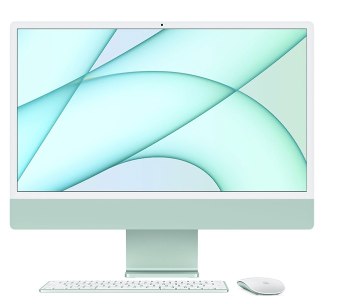 Apple iMac MGPJ3E/A | 2201 - All in One iMac con pantalla Retina 4.5K de 24 pulgadas: Chip M1 de Apple con CPU de ocho núcleos y GPU de ocho núcleos, Memoria RAM 8GB, SSD 512GB – Color Verde, Sistema Operativo macOS Big Sur. Garantía 1 Año.