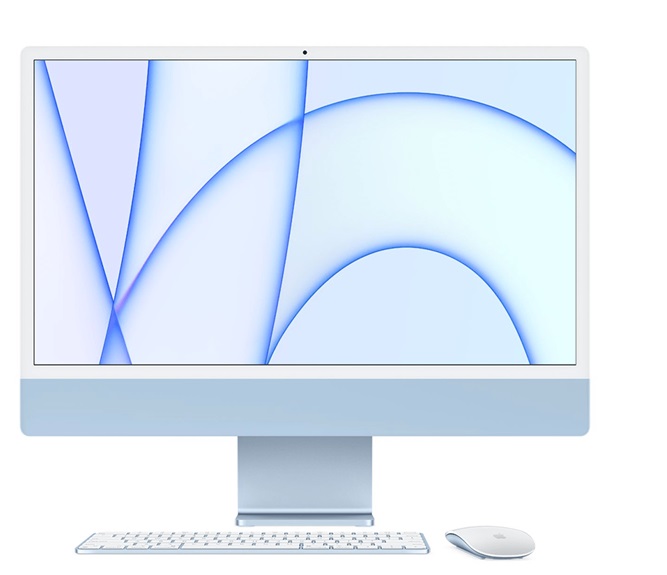 Apple iMac MGPL3E/A | All in One iMac con pantalla Retina 4.5K de 24 pulgadas: Chip M1 de Apple con CPU de ocho núcleos y GPU de ocho núcleos, Memoria RAM 8GB, SSD 512GB – Color Azul, Sistema Operativo macOS Big Sur. Garantía 1 Año.