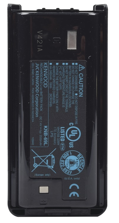 Bateria Kenwood KNB-69L / 2550 mAh | 2305 - Batería de reemplazo para radios Kenwood. Voltaje: 7.2V, Capacidad: 2550 mAh, Química: Li-Ion, Compatible con cargadores: KSC-35SK, Sellado ultrasónico, Resistente a los impactos. 