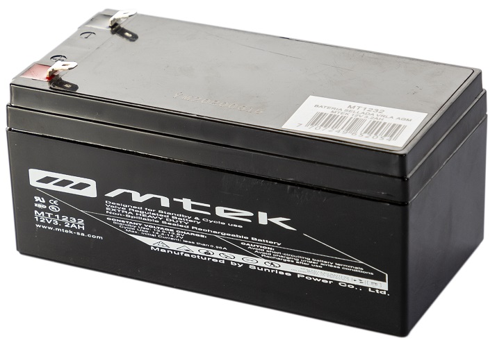 Batería 12V/   3.2Ah - MTEK MT1232 AGM | 2110 - Baterías MTek de Plomo-Acido, Regulada por válvula (VRLA), Sellada libre de mantenimiento 
