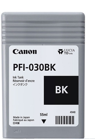 Tinta Canon PFI-030BK / Negro 55 ml | 2306 - 3489C001AA / Original Tinta Canon PFI-030BK, Color Negro, Rendimiento de impresión: 55 mililitros