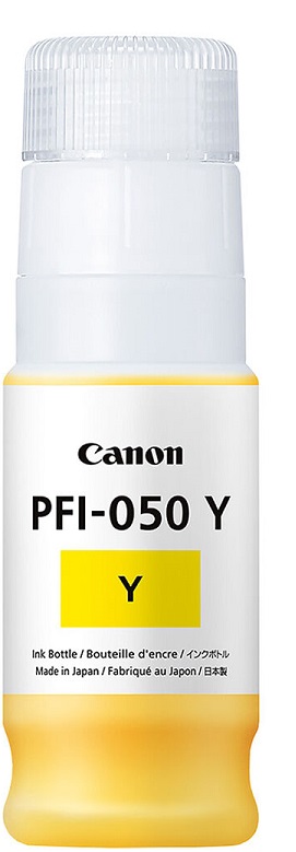 Tinta Canon PFI-050Y / Amarillo 70 ml | 2306 - 5701C001AA / Original Tinta Canon PFI-050Y, Color Amarillo, Rendimiento de impresión: 70 mililitros. 