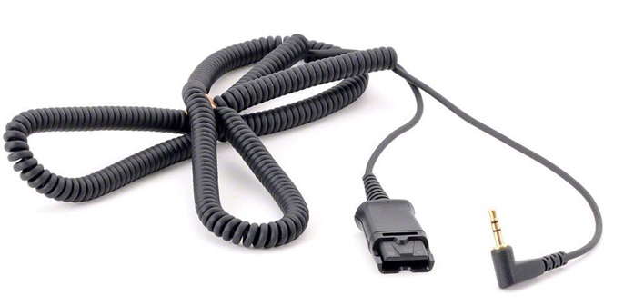 Cable Adaptador 3m - Poly Plantronics 70765-01 | Cable para Teléfono, Longitud: 3.05m, Marca: Plantronics, Conector Uno: Sub-minifono Macho, Conector Dos: Desconexión Rápida (QD). Este cable de Plantronics se utiliza con teléfonos móviles, teléfonos