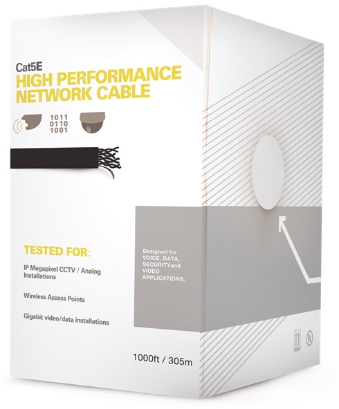 Cable UTP Categoria 5e - Linkedpro EP-CAT-5E-V2 / Interior | 2110 - Caja x 305m, Categoría 5e, Aleación de Cobre y Aluminio, Color Gris, Calibre 24, Aislamiento PVC, Sin blindaje