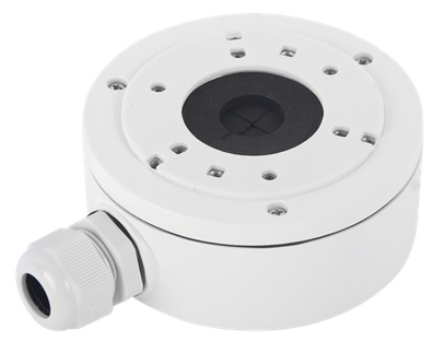 Caja de Interconexion – Epcom XM32BAX | Caja Metálica de Conexión para cámaras CCTV, Material: Aleación de aluminio, Dimensiones:  Φ100 x 43.2 x 129 mm, Carga máxima soportada:  4.5 Kg, Peso: 320 gr.