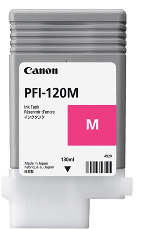 Cartucho de Tinta - Canon PFI-120M Magenta / 2887C001AA | 2201 - Original Cartucho de Tinta Canon PFI-120C / 2887C001AA, Color Magenta, Rendimiento de impresión: 130 mililitros. PFI 120M PFI120M