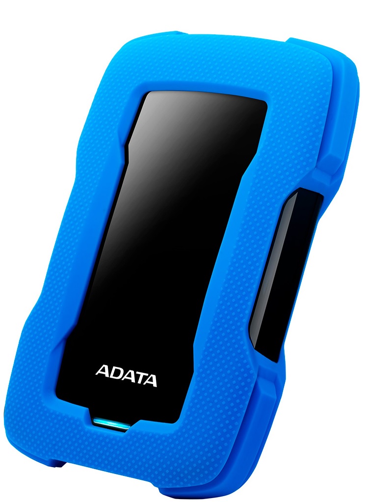 Disco Externo Antigolpes – ADATA HD330 / 2TB | Color Azul, Formato 2.5'', Puerto USB 3.2 (Compatible USB 2.0), Textura Plástico / Silicona, Software HDDtoGO con cifrado AES de 256 bits, AHD330-2TU31-CBL
