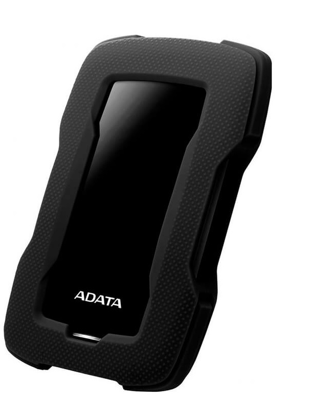 Disco Externo Antigolpes – ADATA HD330 / 1TB | Color Negro, Formato 2.5'', Puerto USB 3.2 (Compatible USB 2.0), Textura Plástico / Silicona, Software HDDtoGO con cifrado AES de 256 bits, AHD330-1TU31-CBK