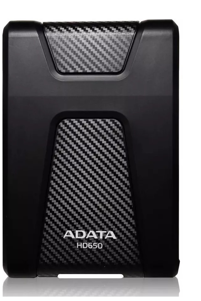 Disco Externo Antigolpes – ADATA HD650 / 1TB | Color Negro, Formato 2.5'', Puerto USB 3.2 (Compatible USB 2.0), Textura Plástico / Silicona Anti-Golpes, Anti-Rayas, Anti-Desgaste, AHD650-1TU31-CBK