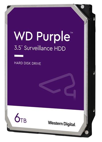 WD Purple WD64PURZ 6TB / Disco Duro Videovigilancia | 2305 - Disco Western Digital para Videovigilancia, Capacidad de almacenamiento de 6TB, Factor de forma de 3.5'', Interface SATA III 6 Gb/s, Memoria Caché 256MB, Transferencia de datos 180 MB