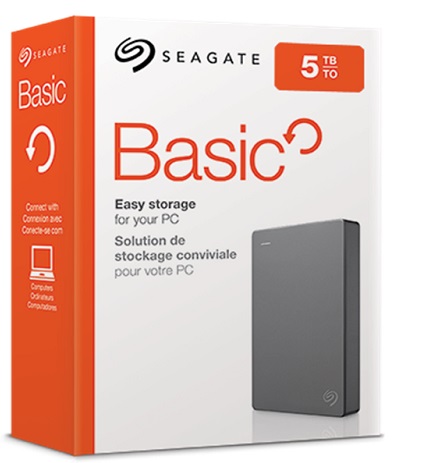 Disco Externo 2.5'' - Seagate STJL5000400 / 5TB | Seagate Basic, Formato 2.5'', Interface USB 3.0 / USB 2.0, Alimentacion USB, Color Negro