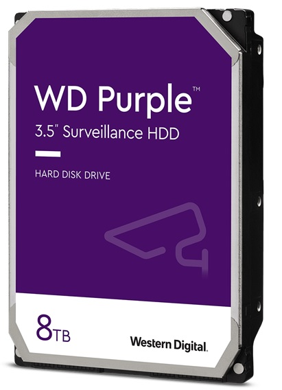 Disco Duro para CCTV - WD Purple  WD84PURZ / 8TB  | 2109 - Disco Duro Western Digital para Videovigilancia, Capacidad de almacenamiento de 8TB, Factor de forma de 3.5'', Interface SATA III 6 Gb/s, Memoria Caché de 128MB, Velocidad de Rotación 5640 rpm