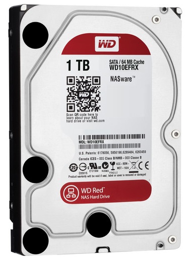 Disco Duro para NAS - WD Red WD10EFRX / 1TB | Western Digital, Formato 3.5'', Interface SATA III 6 Gb/s, Caché 64MB, 5400 rpm, Velocidad 150 Mbps