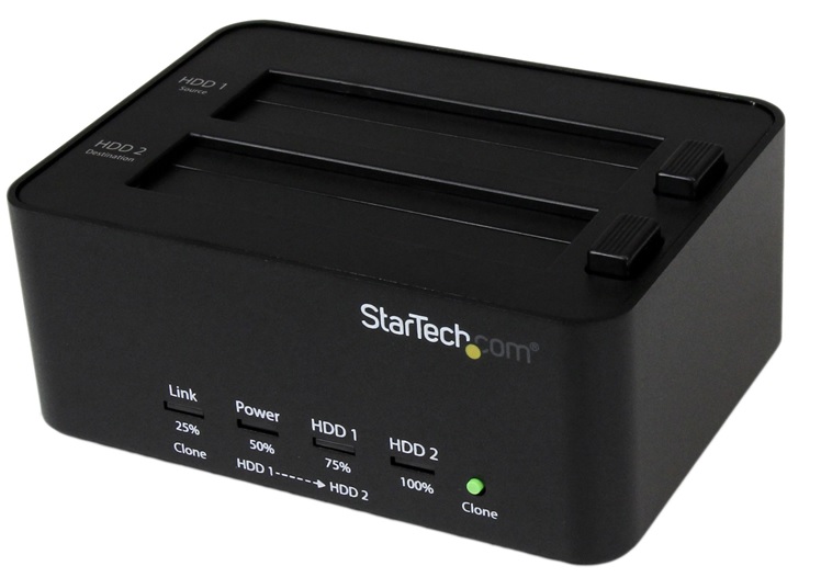 Duplicador de Discos - StarTech SATDOCK2REU3 | 2304 - Estación de Duplicado / Borrado de discos, Conexión USB 3.0, Soporta unidades de Disco SATA o SSD de 2.5'' & 3.5'', Borrado simultáneo seguro de hasta dos unidades, No requiere conexión a PC