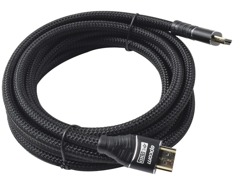 Cable HDMI – EPCOM RHDMI3M | 2112 – Cable HDMI v2.0 M-M de 3 m (conector A), Soporta: 3D/ HD 4K x 2K, Carcasa de aluminio, malla de nylon, Conductor de cobre 19+1, Trenzado de aluminio de triple blindaje, Ancho de banda: 10.2 Gigabit/sec 340 Mhz